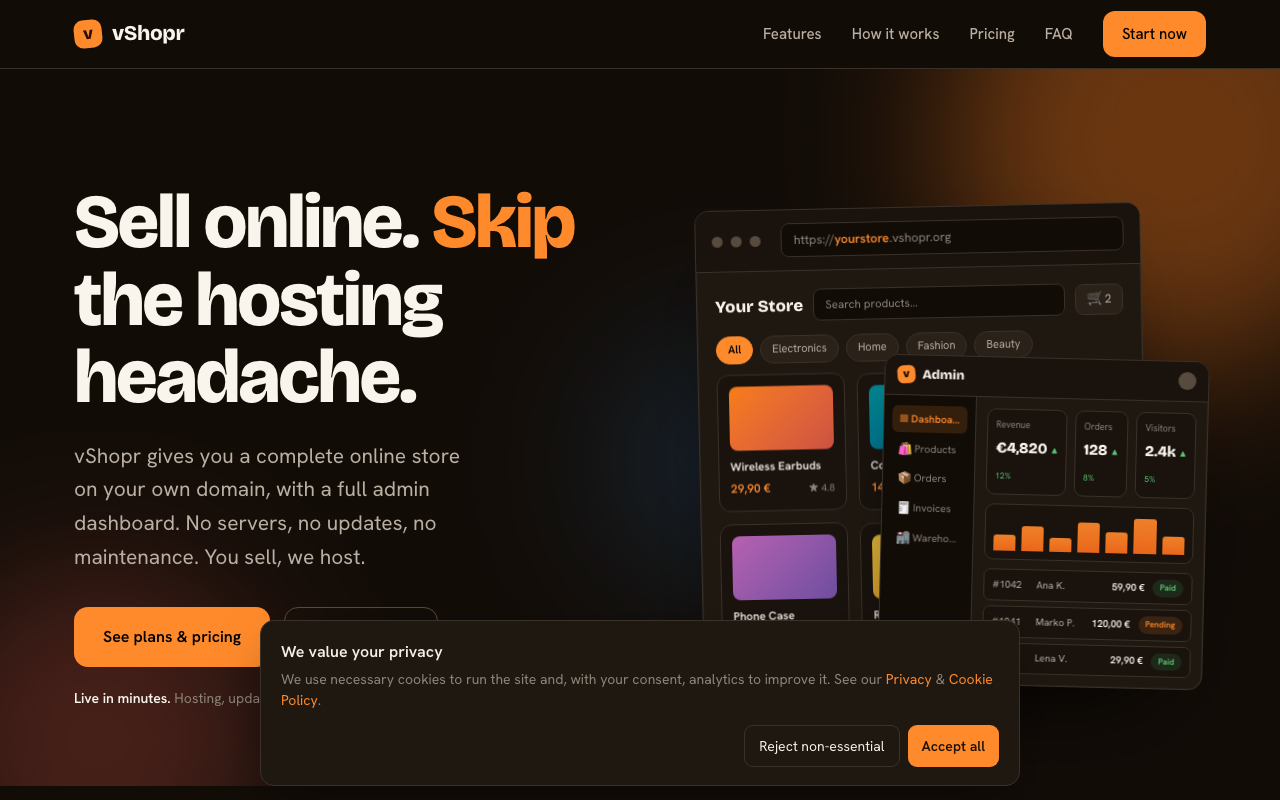 vShop screenshot